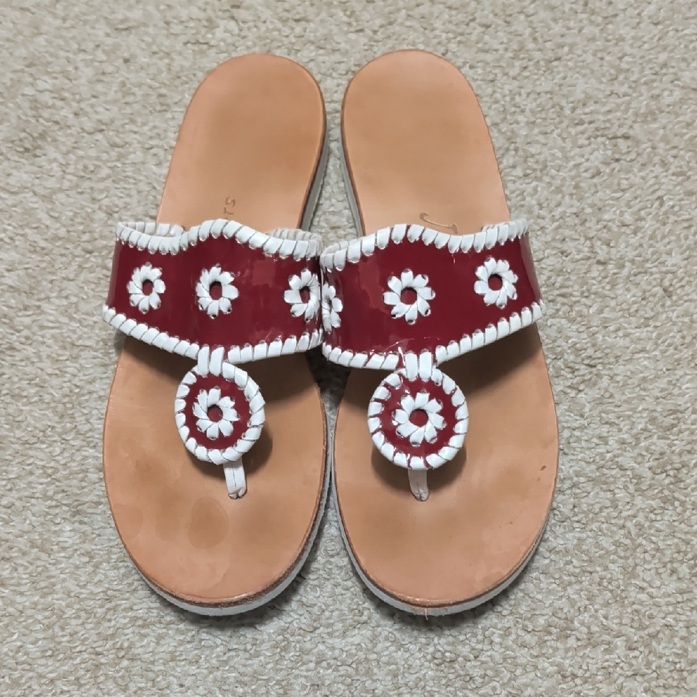 ❤️🤍 Jack Rogers 🤍❤️ Red and White Boating Jacks -  Sandals size 8 GUC
